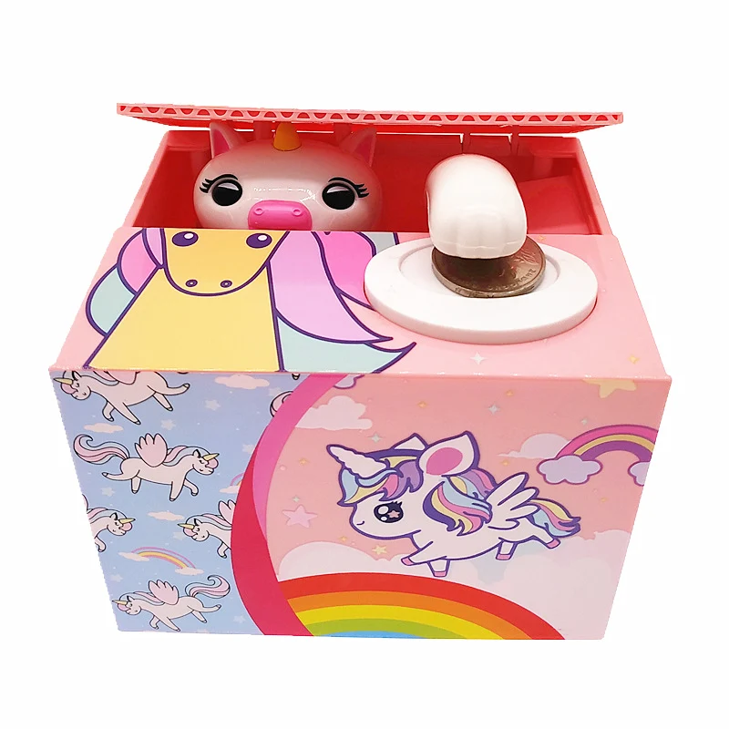 

Funny Electronic Unicorn Money Box for Children Kids Girls Toy Gift Pink Cute Cartoon Piggy Bank Coins Holder Saving Box