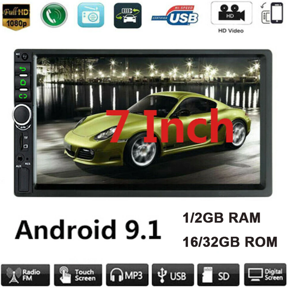 Универсальный 2din Android 9 1 автомобильный Радио мультимедийный плеер GPS навигация 7