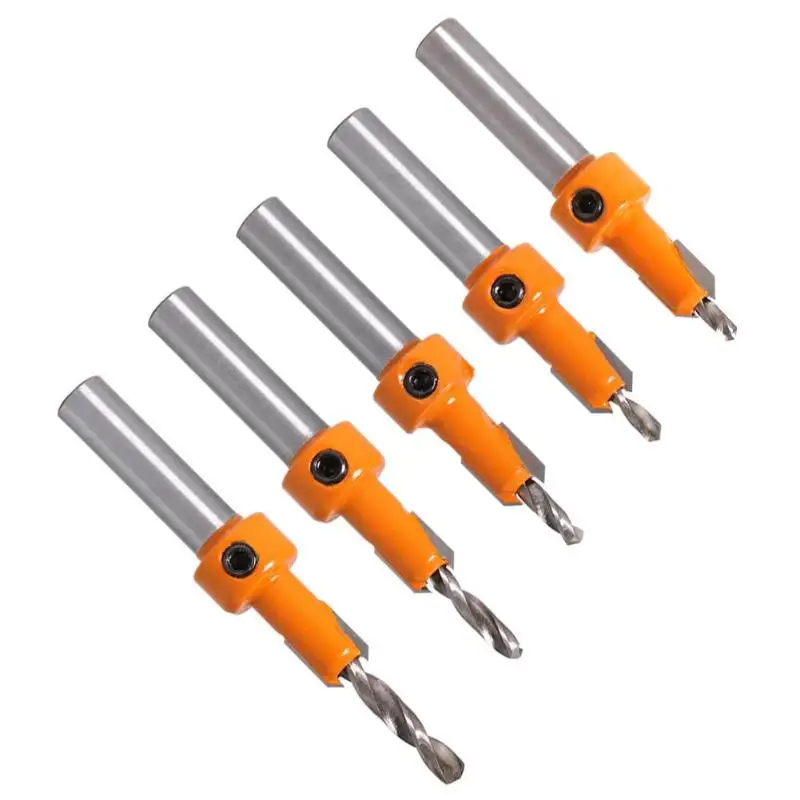 5 шт./компл. сверла с зенкером зенкер для деревообработки конусное сверло