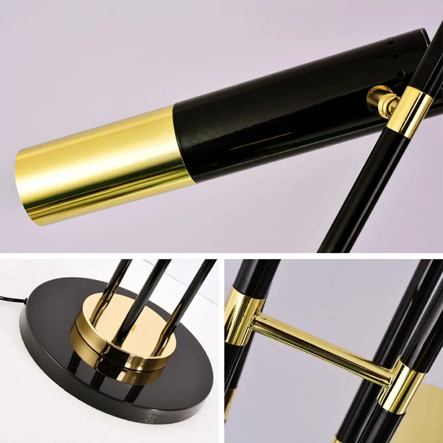 Светодиодный напольный светильник украшение для гостиной и спальни золотистого