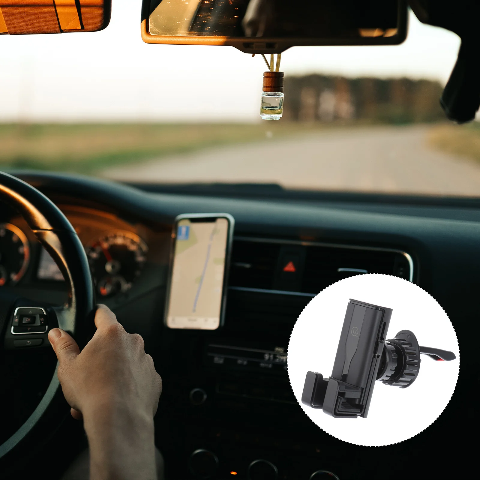 

Car Air Vent Phone Holder Multifunctional Cellphone Mount Bracket (Black)