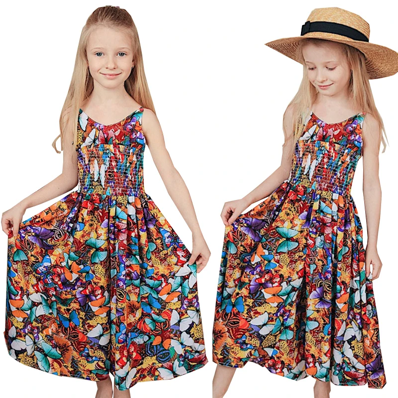 Платья для девочек-подростков шифоновый богемный костюм Детские платья девочек