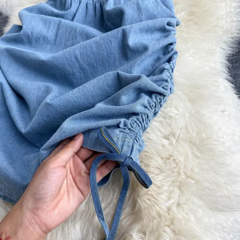 Винтажное джинсовое платье для женщин 2020 летнее модное короткое с рукавами