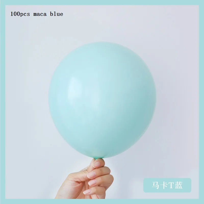 blue 100 шт. 10 дюймов латексные шары в виде Макарон Для Вечеринки На День Рождения вечерние украшения для комнаты свадебные шары Свадебные шары для украшения - Цвет: blue