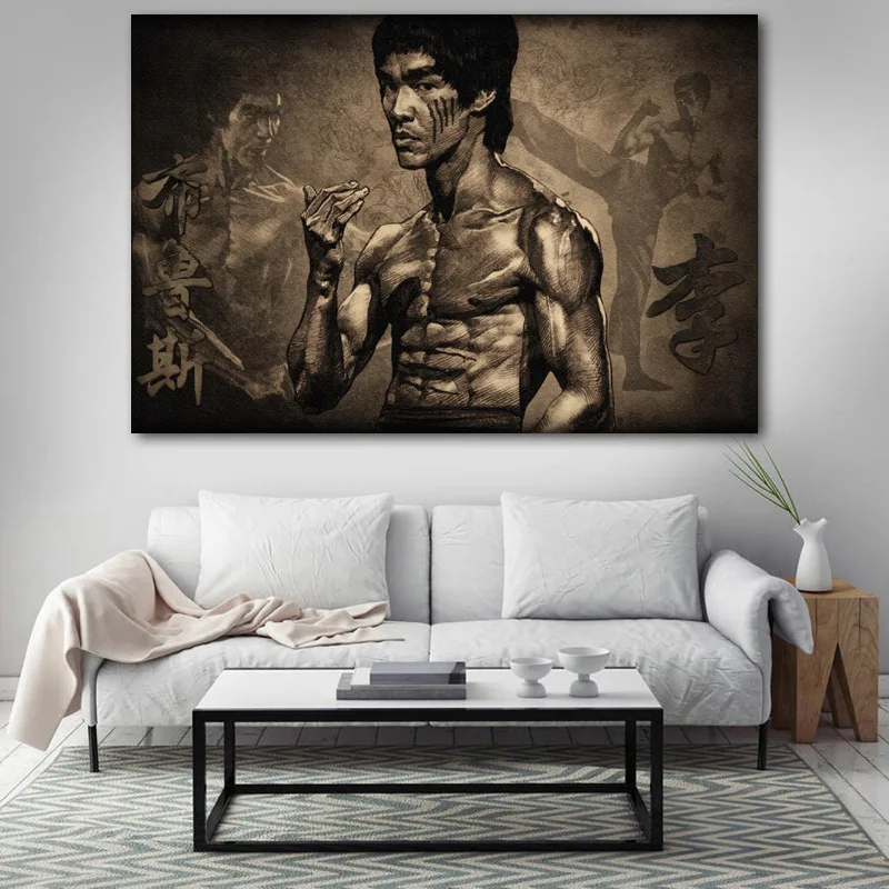 Постеры и принты портрет китайской суперзвезды кунг-фу классические обои холст