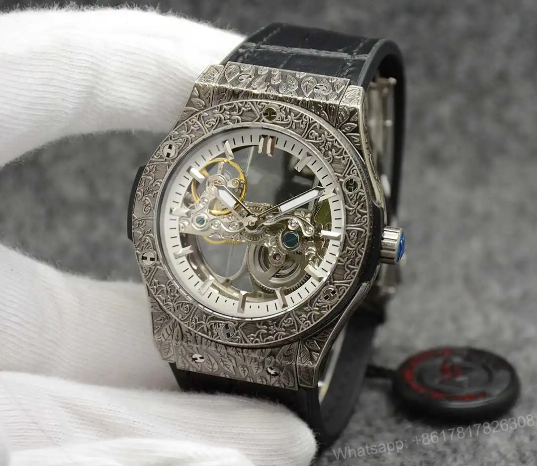 

2021 new Men Automatic Mechanical Full Stainless Steel Hollow Skeleton Fashion Classic watches Male Wristwatch