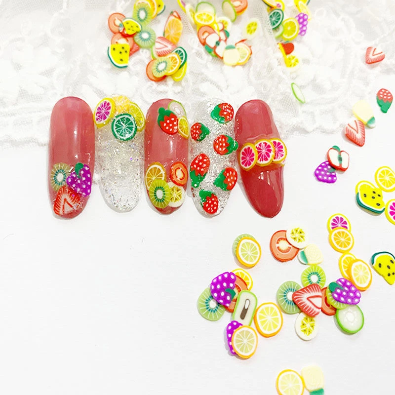 

Аксессуары для дизайна ногтей, украшение, мягкая глина, Хэллоуин, смайлик, фрукты, стиль 3D, сделай сам, слайм, материалы для ногтей, 500 шт.