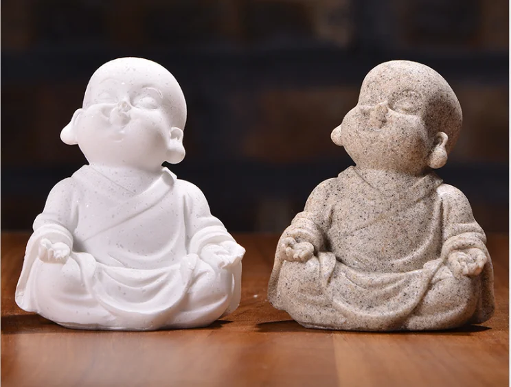 Азиатская статуя из смолы портрет буддизма маленькие сами монахи скульптура