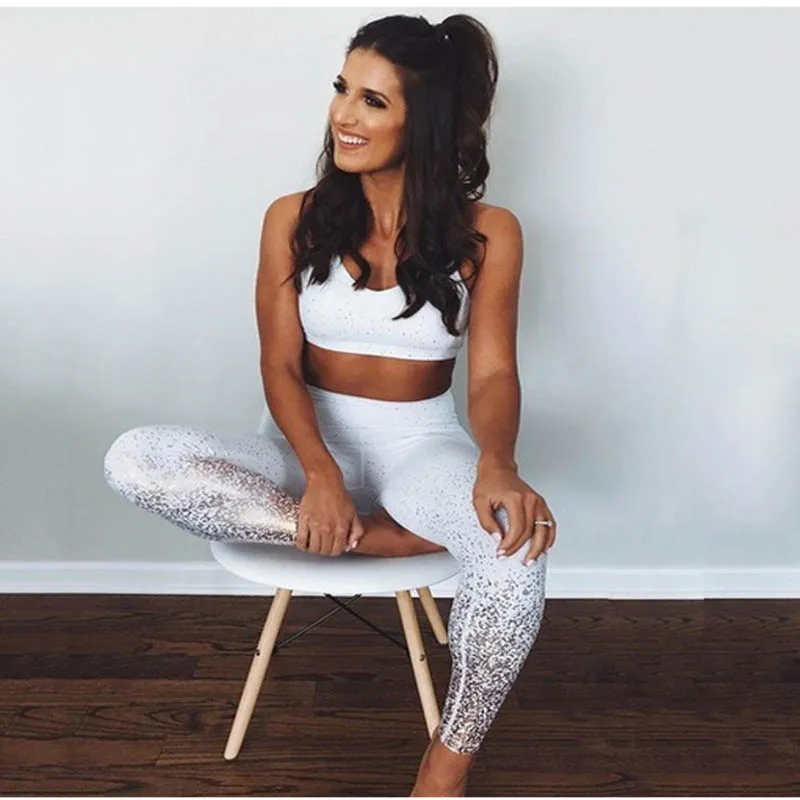 Женские леггинсы с цифровым принтом облегающие для фитнеса эффектом пуш ап