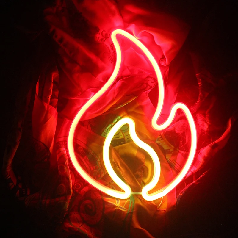 

Светодиодные неоновые вывески Wanxing, неоновая Ночная лампа в форме пламени для вечерние НКИ, клуба, праздника, бара, магазина, игровой комнаты, Декор, рождественский подарок, неоновые светильники