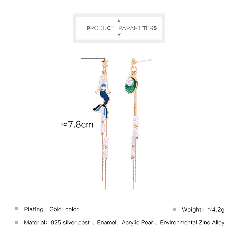 Женские асимметричные серьги кисточки kissme Разноцветные подвески с эмалью и