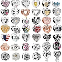 100 925 sterling silver pan beads fashionable heart shaped colorful beads suitable for christmas gift bracelet diy jewelry