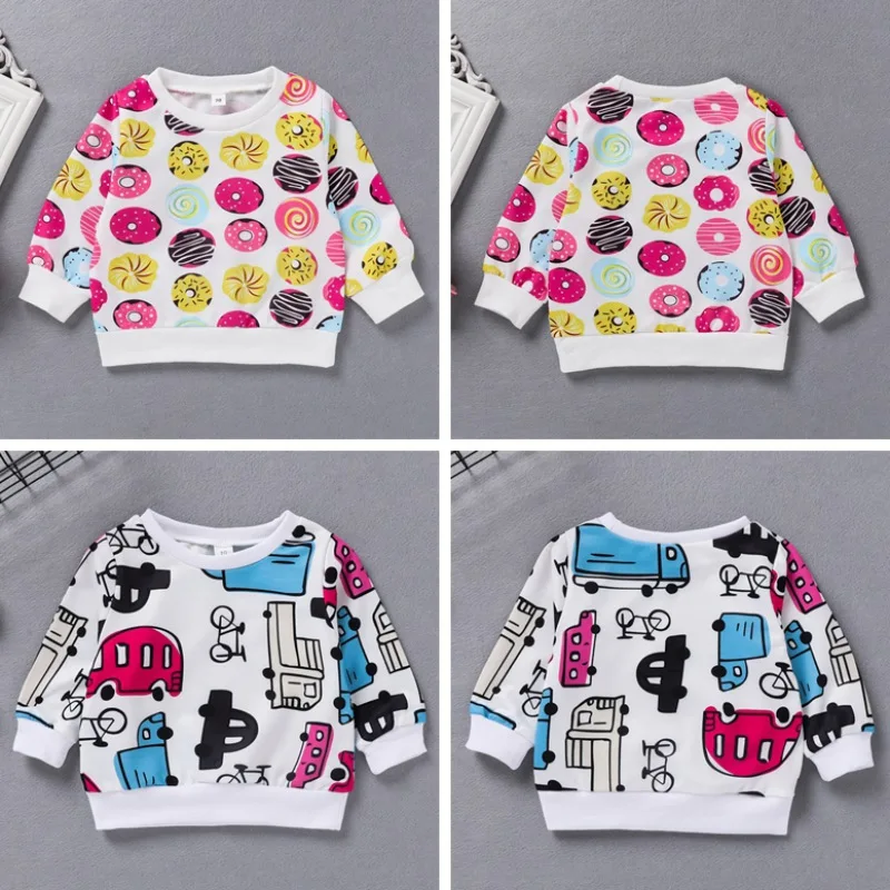 

Autumn Kids Baby Girl Boy Cartoon Pattern Print Sweatshirts Casual Blouse Long Sleeve Outerwear