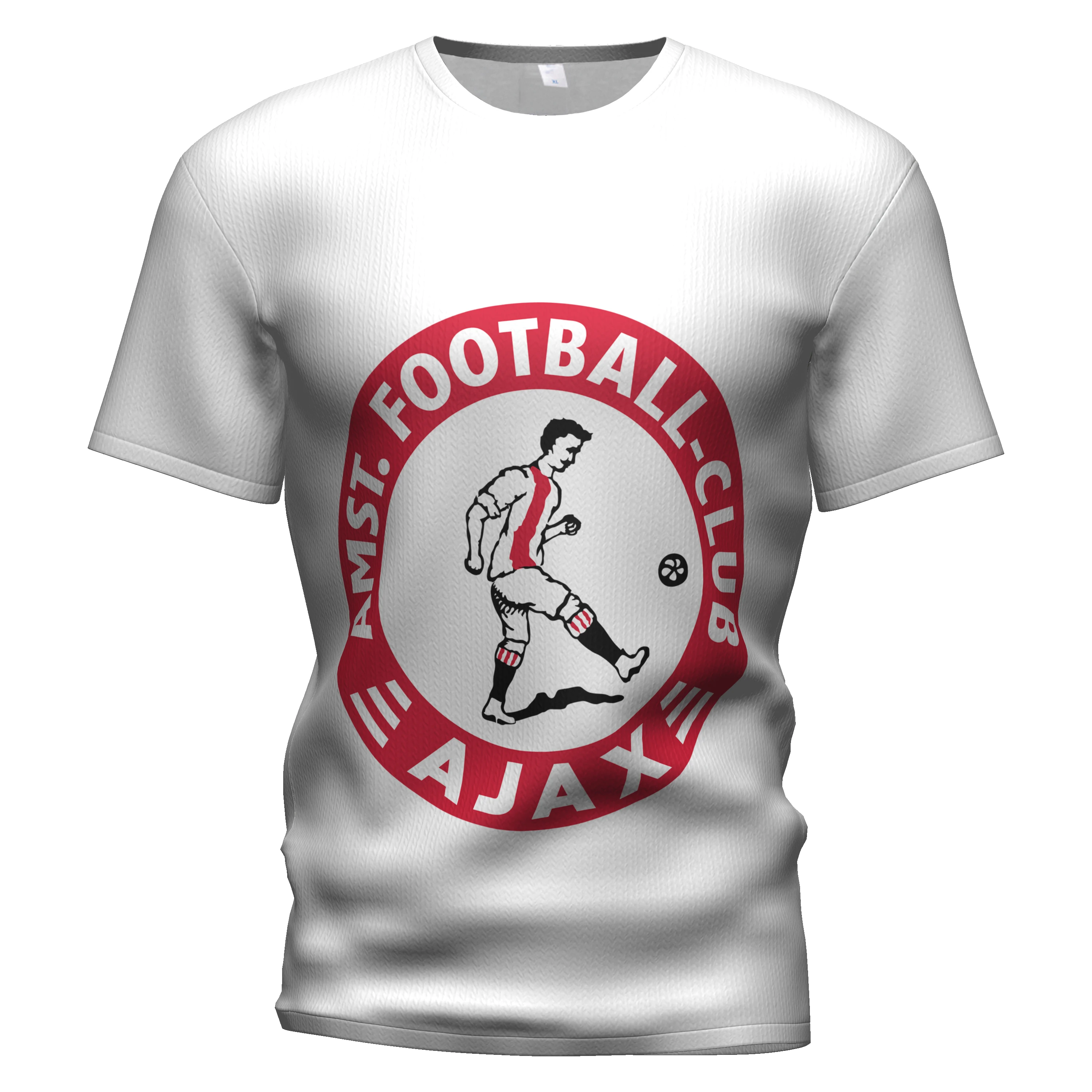 2019 летняя новая мужская футболка в стиле Харадзюку С 3d принтом Ajax с круглым