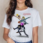 Женская Винтажная Футболка Freddie Mercury Queen Band, футболка в стиле Харадзюку, футболка с принтом Королева, 90s