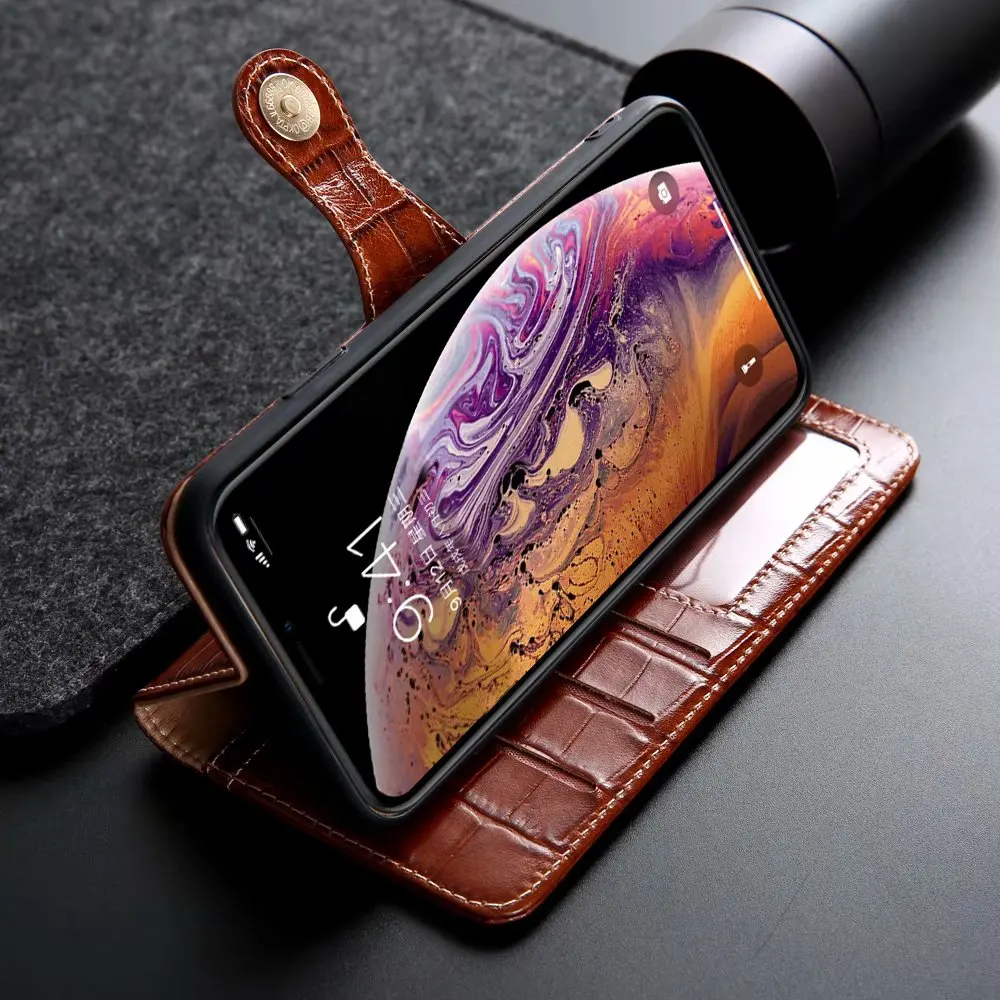 Подходит для Apple iPhone 11 PRO Max XSMAX XR 7 8 PLUS деловой защитный кожаный чехол кошелек с