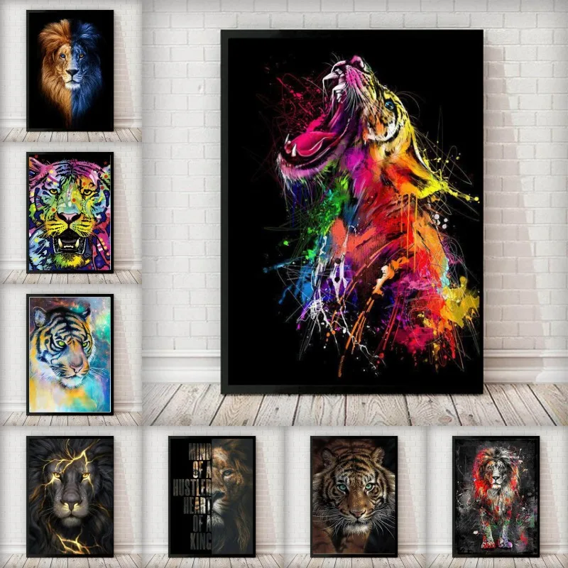 

Black And White Animals Canvas Art Posters and Prints Lion Head Paintings on the Wall Nordic Art Animal Pictures Home Decoration