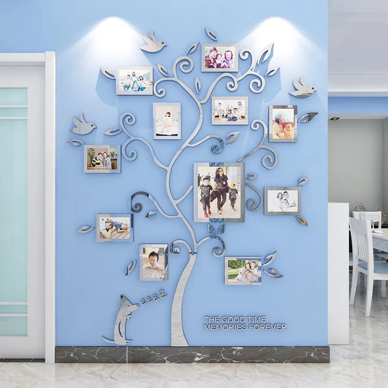 

Acrylic Photo Frame Sticker DIY Family Photo Tree for Living Room Bedroom Mirror Wall Decals Art Home Decor