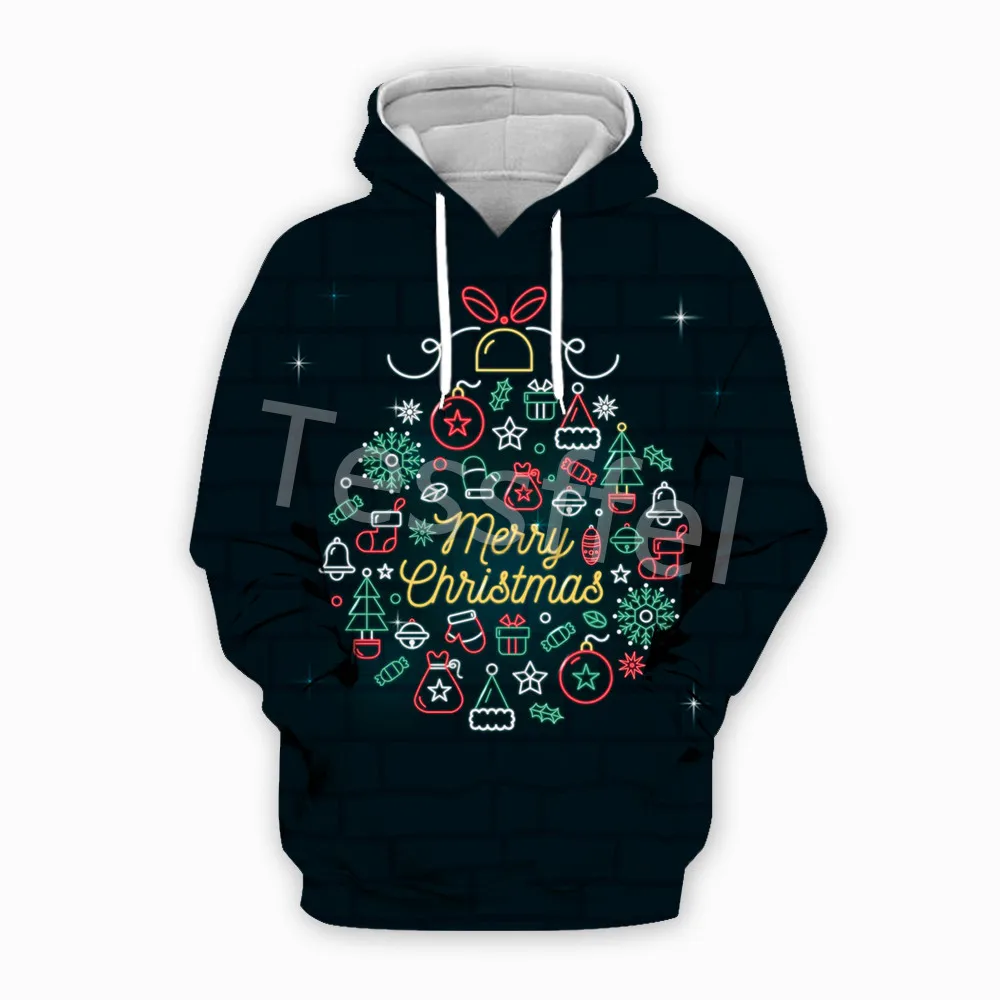 

Tessffel Christmas Day Trendy Clothing Fun Santa Neon Sweatshirt Zipper Hoodie Men and Women Winter Sweater Pullover Style4
