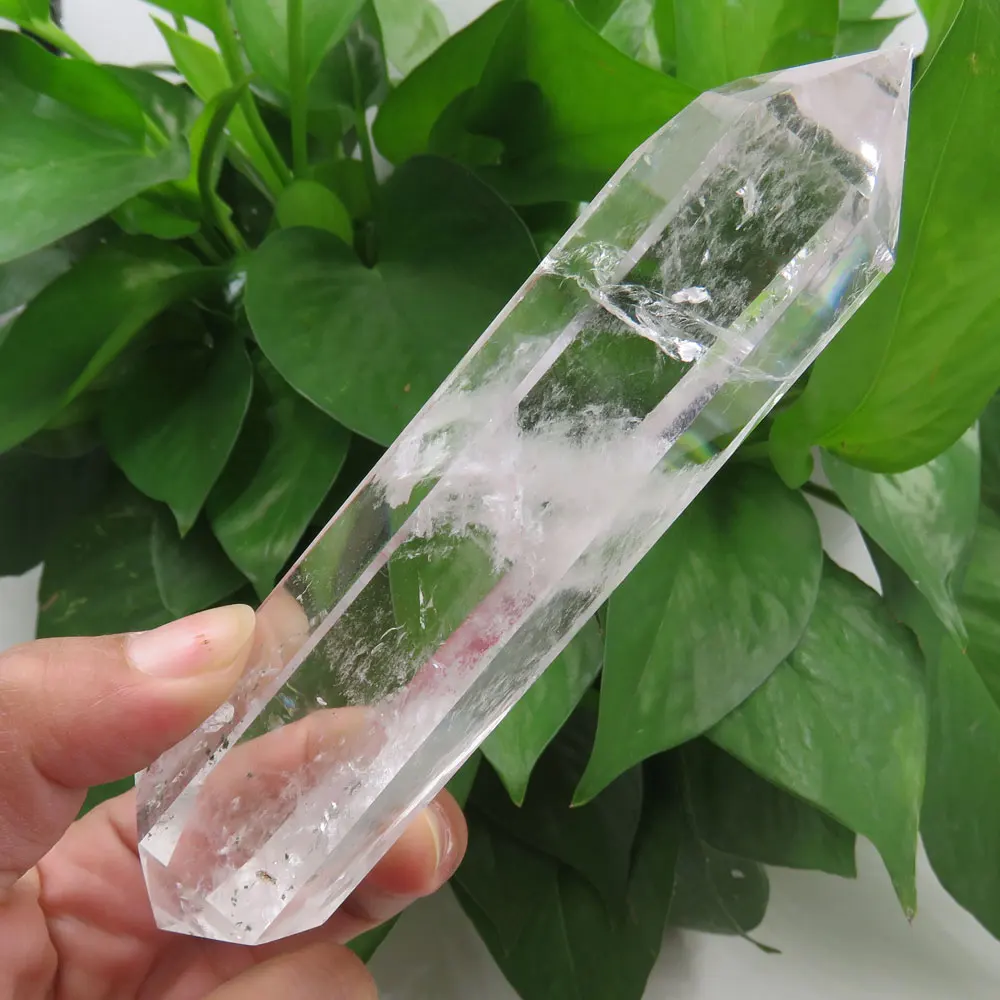 181 г натуральный камень белый прозрачный кварц Кристалл Двойной конечный