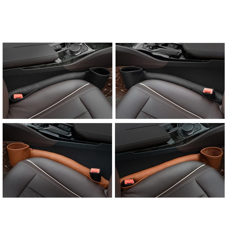 

2 Pack/Set Leather Car Seat Space Filler Pockets Seats Leak Stop Pad Soft Padding Cards Holder Storage Organizers