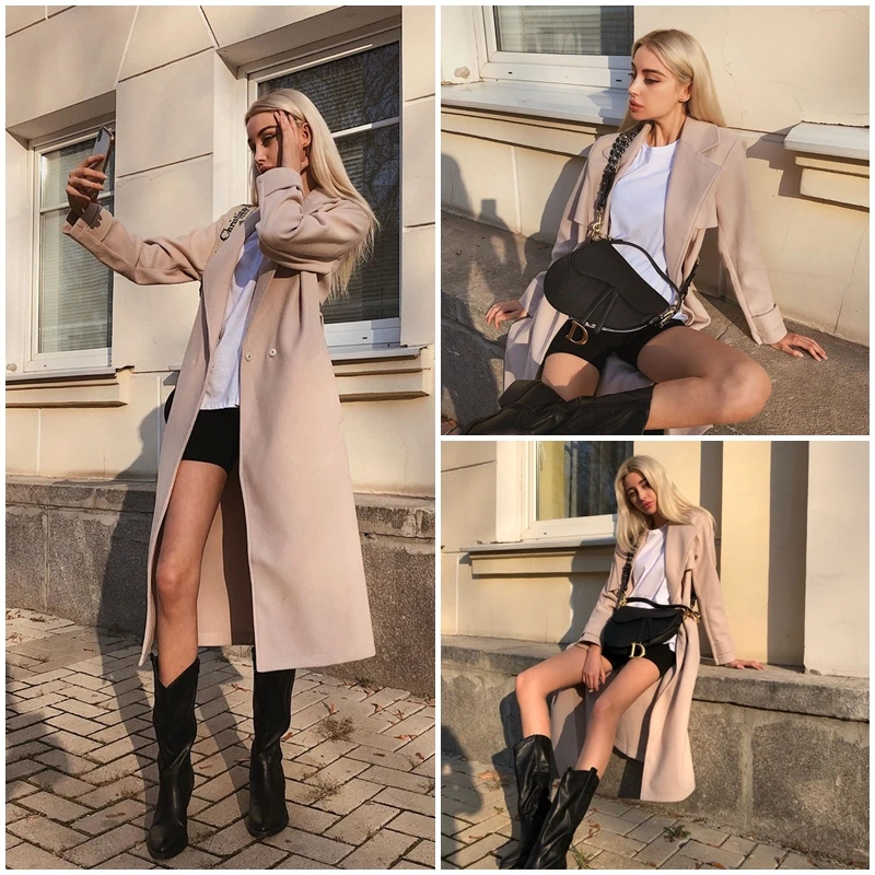 Simplee элегантныйзимний пальто твидовый пиджак женский с длинным рукавом элегантный поясной ремень женский пиджак осенний зимний уличный