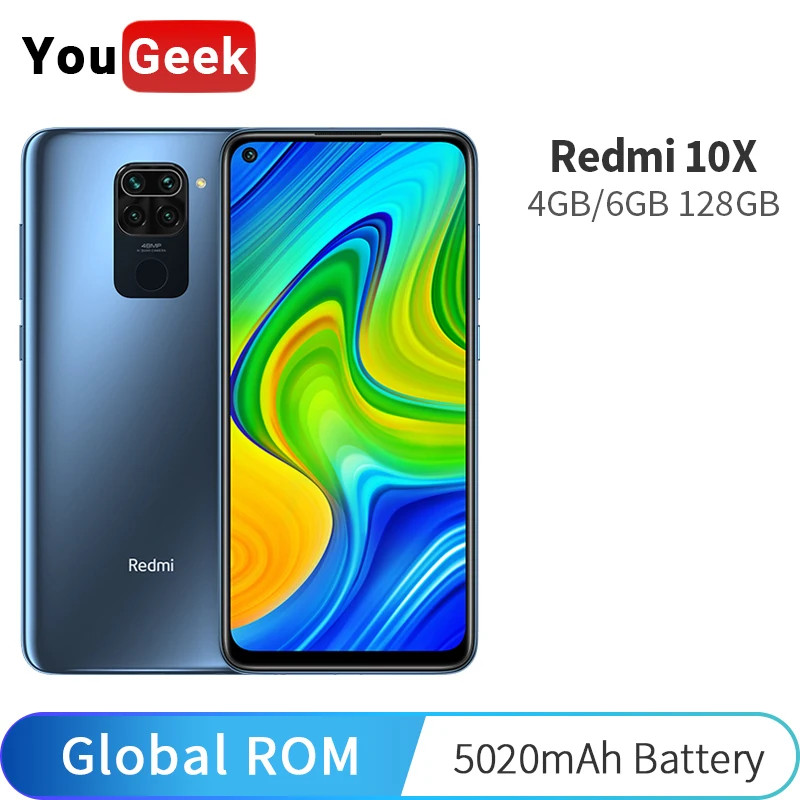 Глобальная прошивка Xiaomi Redmi 10X 10X4 ГБ/6 ГБ 128 Гб Смартфон 4G MTK Helio G85 Octa Core 48MP Quad Camera 6 53