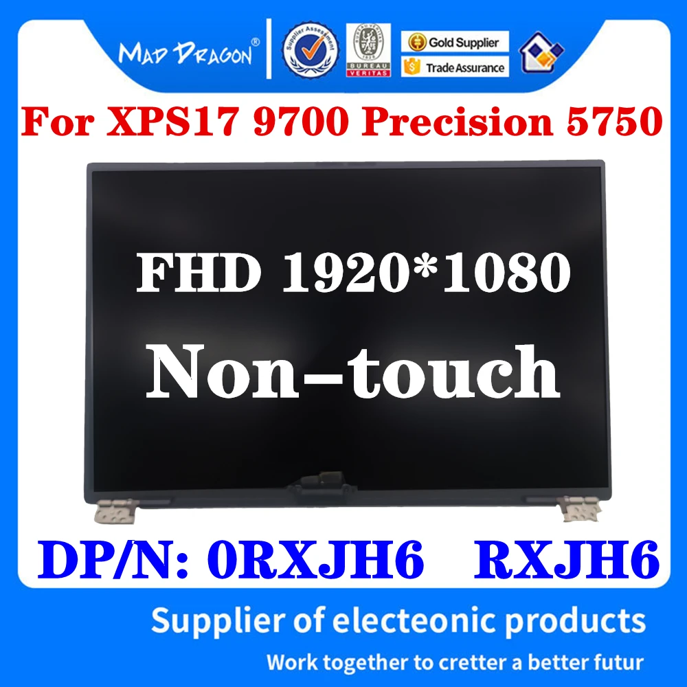 Original 0RXJH6 RXJH6 For Dell XPS17 9700 Precision 5750 FHD 1920*1080 Non-touch LCD Screen Display Assembly Computer Monitor |