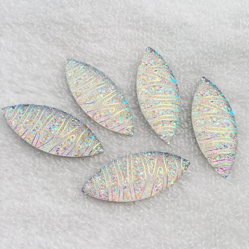 Стразы с плоским основанием 20*50 мм Белый AB конский глаз стразы драгоценные камни