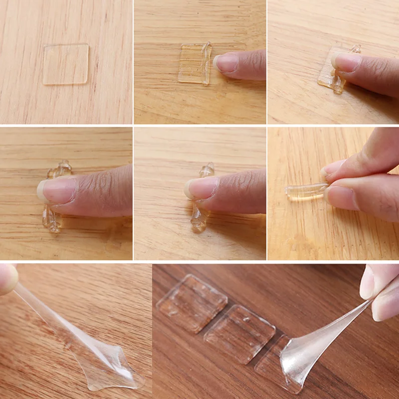 

newly 70 Pcs Gripping Anti Slip Gel Pads Sticker Sticky Reusable for Home Kitchen Car Holder TT-best