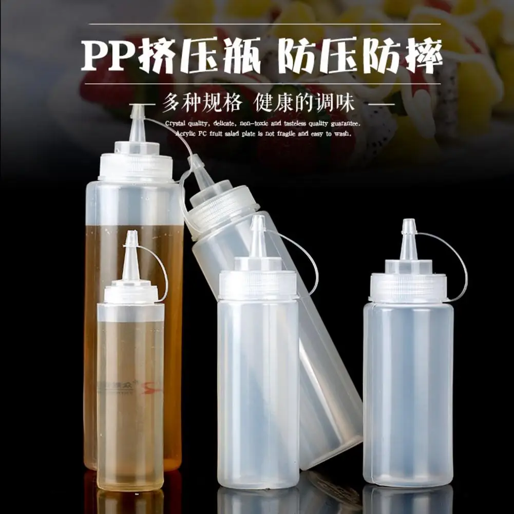 

2020 New Plastic Salad Tool Squeeze Sauce Ketchup Mustard Bottles Lids Oil Dressing Barbecue 1PCS