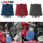 Автомобильные воздушные фильтры LEEPEE, 76 мм, 3-дюймовый индукционный комплект для подачи холодного воздуха, универсальный Спортивный сетчатый конус