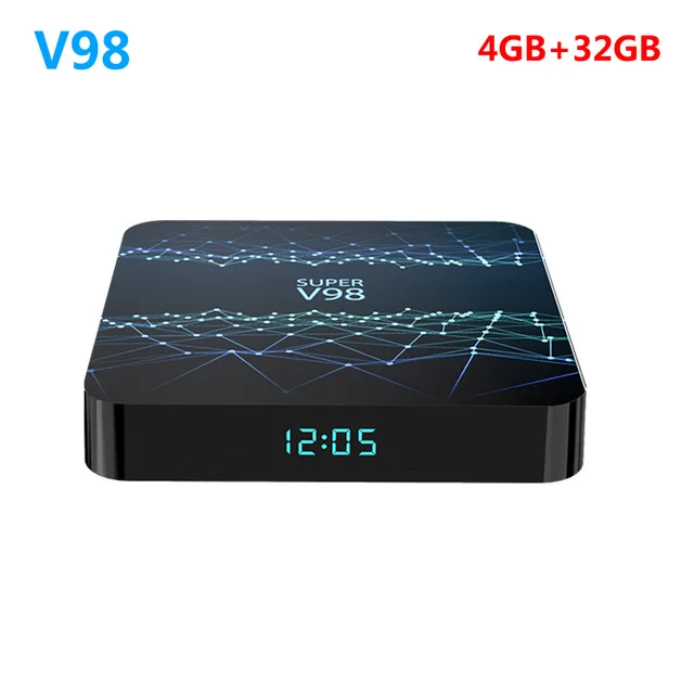 ТВ-приставка V98 Android 9,0, 4 Гб ОЗУ, 32 Гб ПЗУ, 2,4 ГБ, WiFi, смарт-медиаплеер RK3318, четыре ядра, 2 ГБ, 16 ГБ, H.265, 4 K, HDR, USB 3,0, телеприставка - Цвет: 4GB32GB