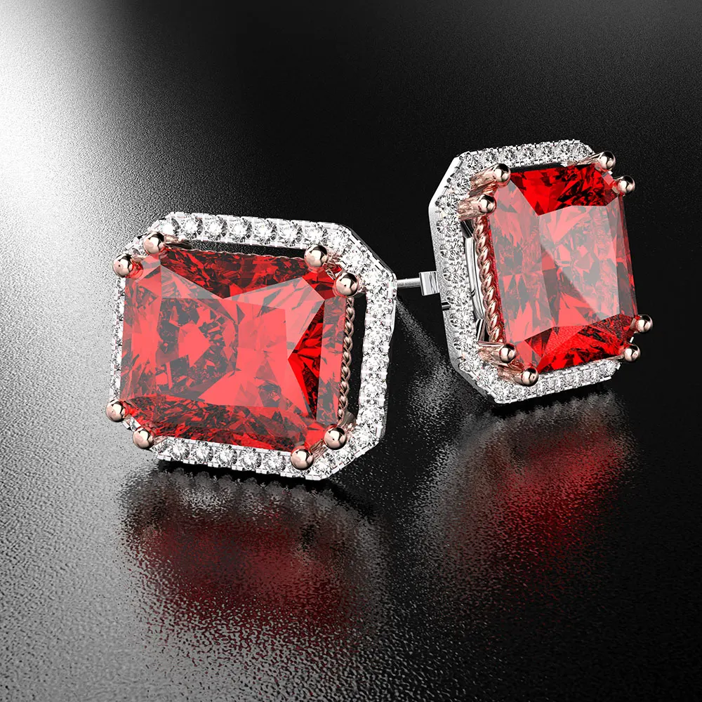 Серьги гвоздики Wong Rain из 100% серебра с узором моисанита серьги белого золота