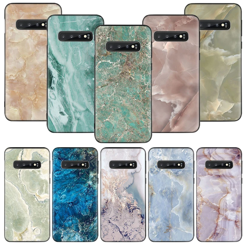 

Black Marble Grain Simplicity Silicone Case Coque For Samsung Galaxy S10 Plus S20 FE S21 Ultra Note 10 Pro 9 8 S9 S8 S7 J4 J6 Ph