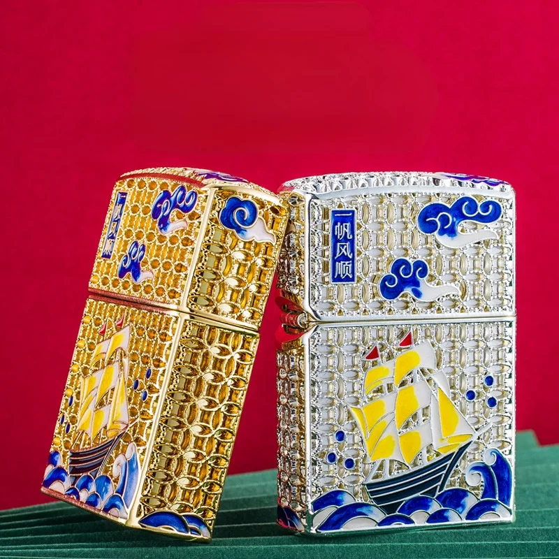 Роскошный и элегантный подарок на удачу керосиновая зажигалка Золотая проволока