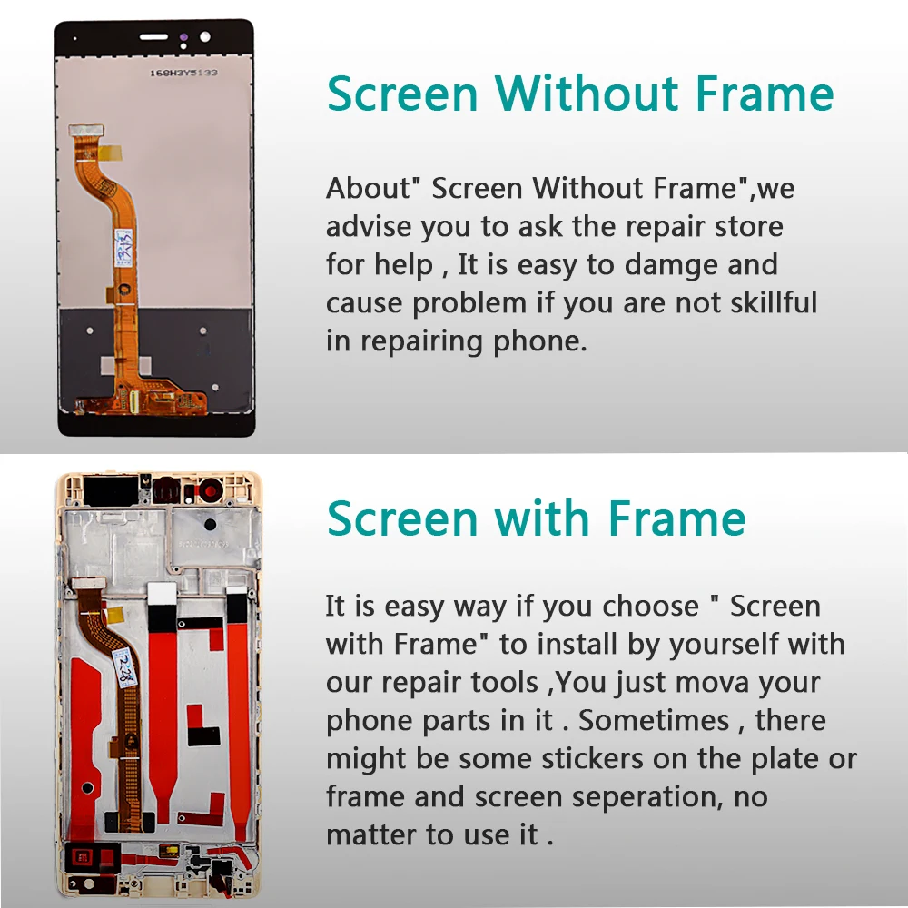 Дисплей LCD для Huawei P9 EVA-L09 EVA-L19 1920*1080, сборка с тачскрином, рамкой и защитной пленкой, в комплекте инструменты.