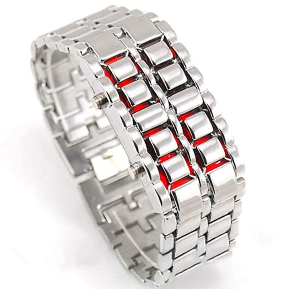 Из вулканической лавы Стиль железные часы мужской женский браслет цифровой