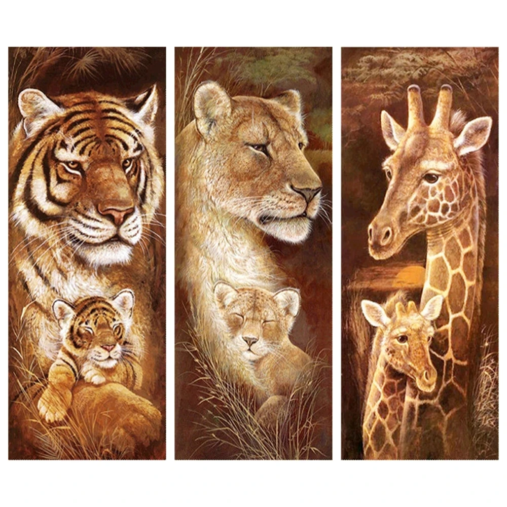 Алмазная вышивка с животными 5D сделай сам искусственная кожа Тигр и Жираф
