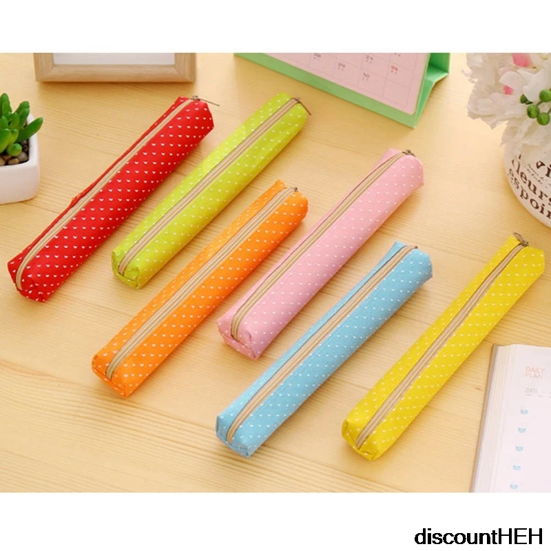 1 шт. симпатичный чехол для карандашей карамельных цветов кавайная парусиновая