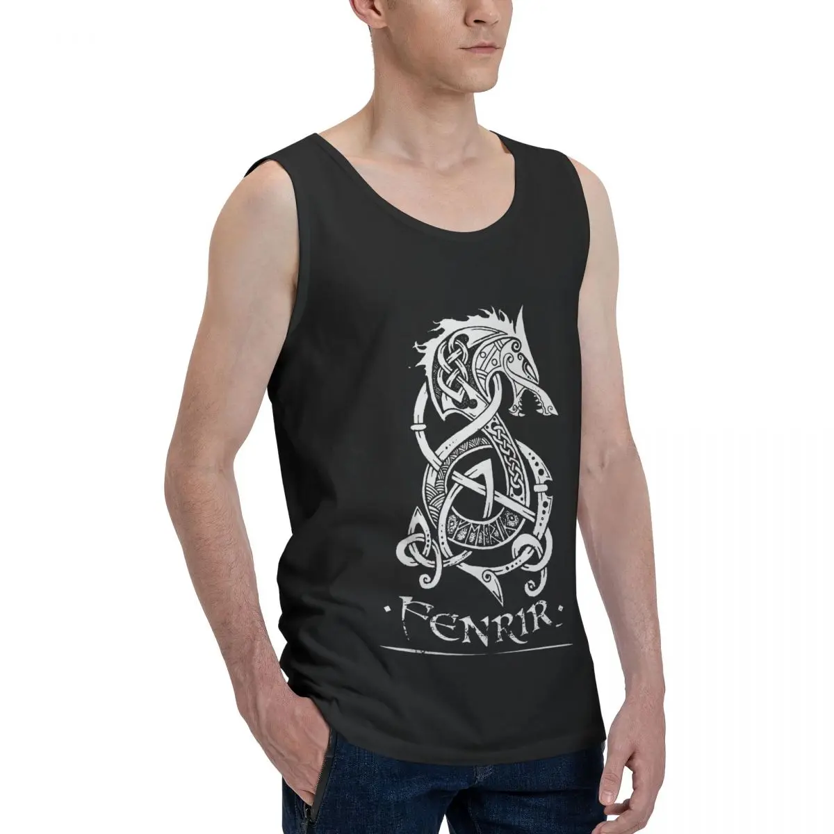 

Fenrir Viking Shield (Grayscale) Vikings Men's Tank Top Shirt R339 Vest Men set Funny Novelty Hot Sale Sleeveless Garment