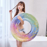 60708090cm colorful glitter pool foats swimming ring for adult children inflatable pool tube giant float water fun toy