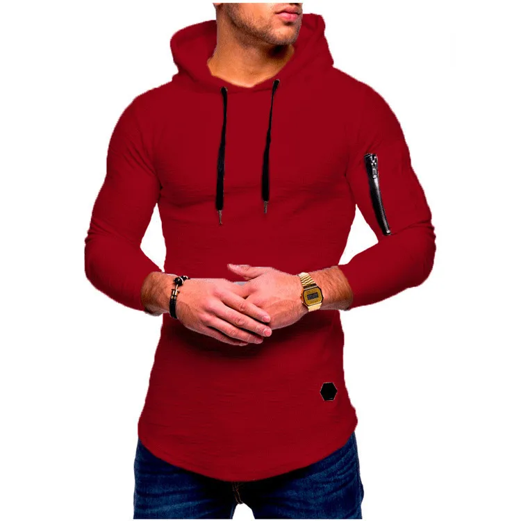 

MRMT 2021 Brand New Men's Jacquard round Neck Hooded Long-Sleeved Arm Zipper Stitching Long Sweater Men's Hoodies Sweatshirts