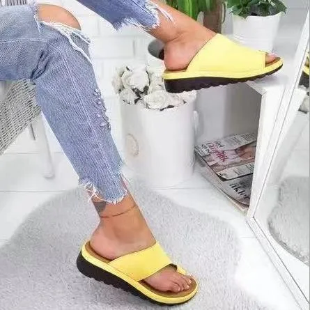 

2021 Women Slippers Flat Casual Soft Big Toe Foot Sandal Women Shoes Comfy Platform Orthopedic Bunion Corrector Sandalias Mujer