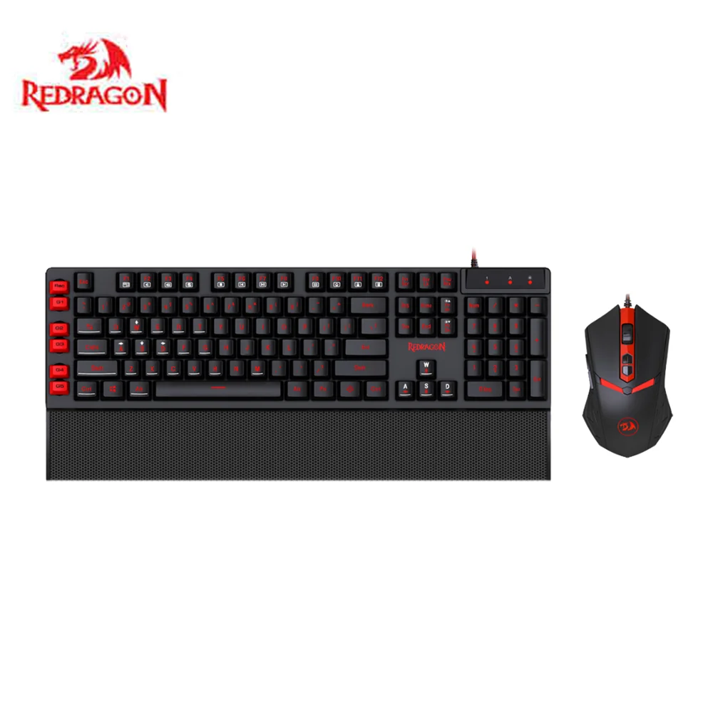Игровая клавиатура и мышь Redragon YAKSA &amp NEMEANLION S102 в сочетании с 110 клавишами 7-цветной