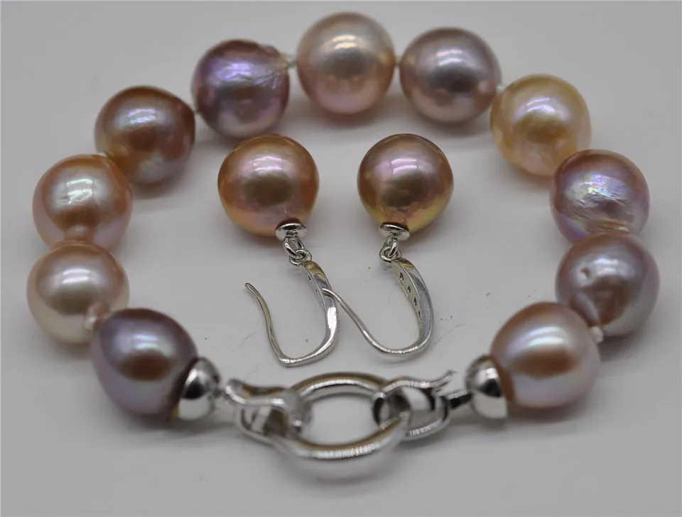 Природные Редкие Разноцветные серьги-браслеты с жемчугом Kasumi 12-14 мм ювелирные цепи для женщин жемчужное ожерелье