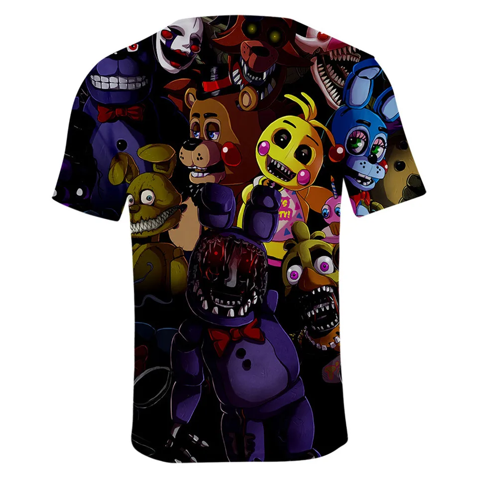 Fnaf/футболка с 3D принтом Новинка года, футболка FNAF для мальчиков летняя уличная футболка s Five Nights at Freddy's топы с аниме, мужская одежда