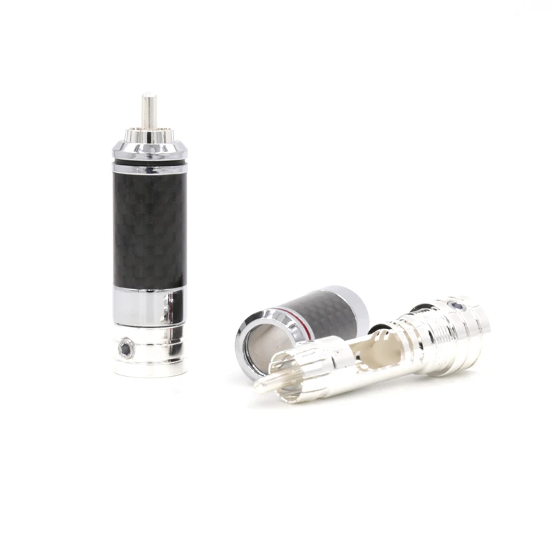 4 шт Unlogo родиевое покрытие RCA разъем из углеродного волокна 9 мм кабель Phono |