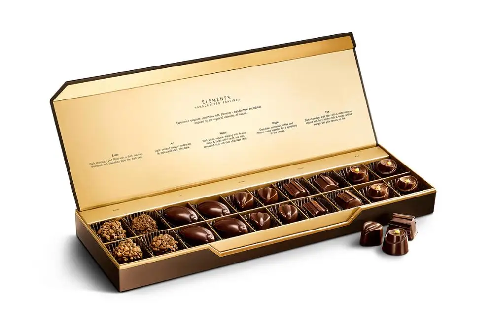 Пустая картонная подарочная коробка с магнитной застежкой для конфет шоколадных