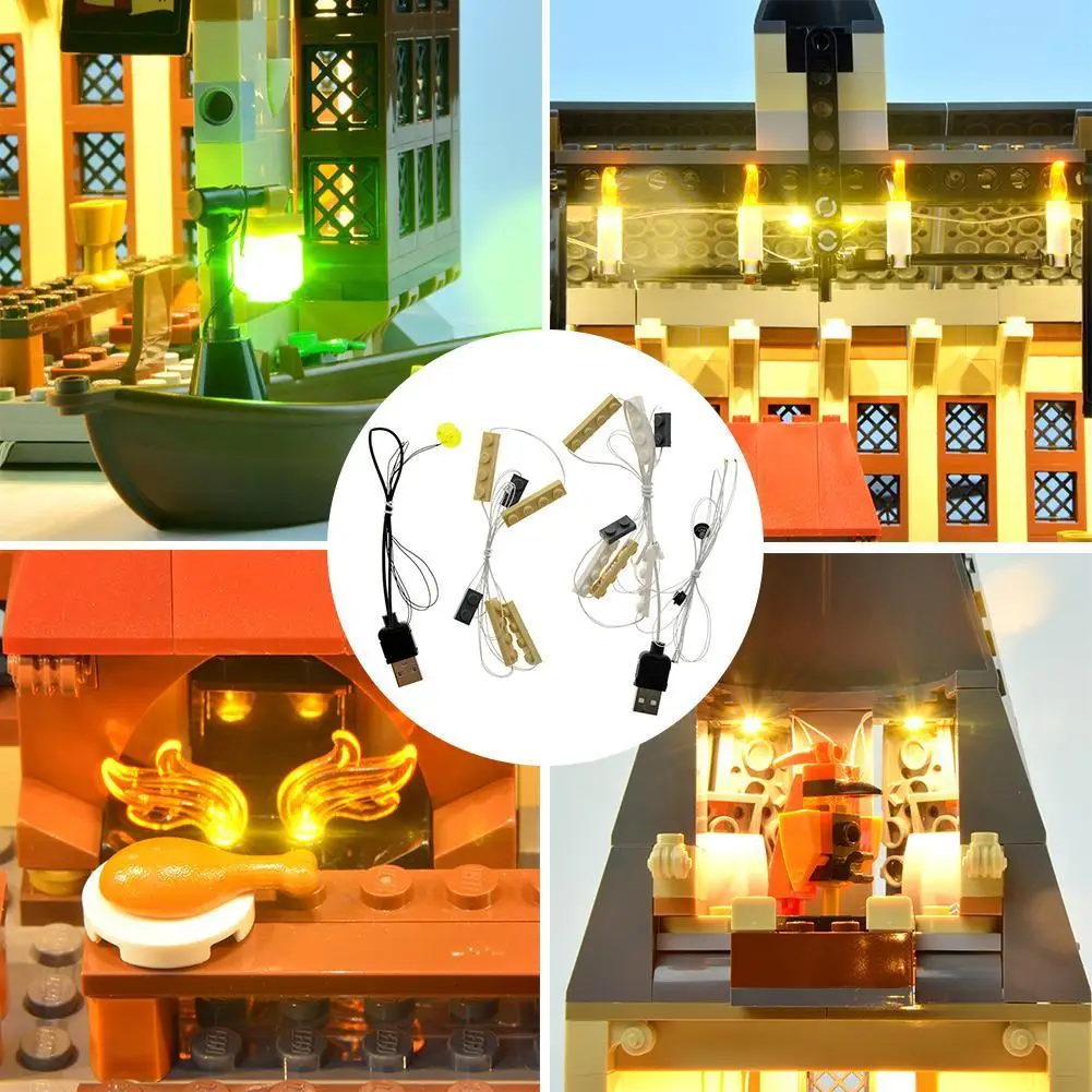 Набор со светодиодсветильник кой для Lego 75954 красивый замок игрушки Гарри кино